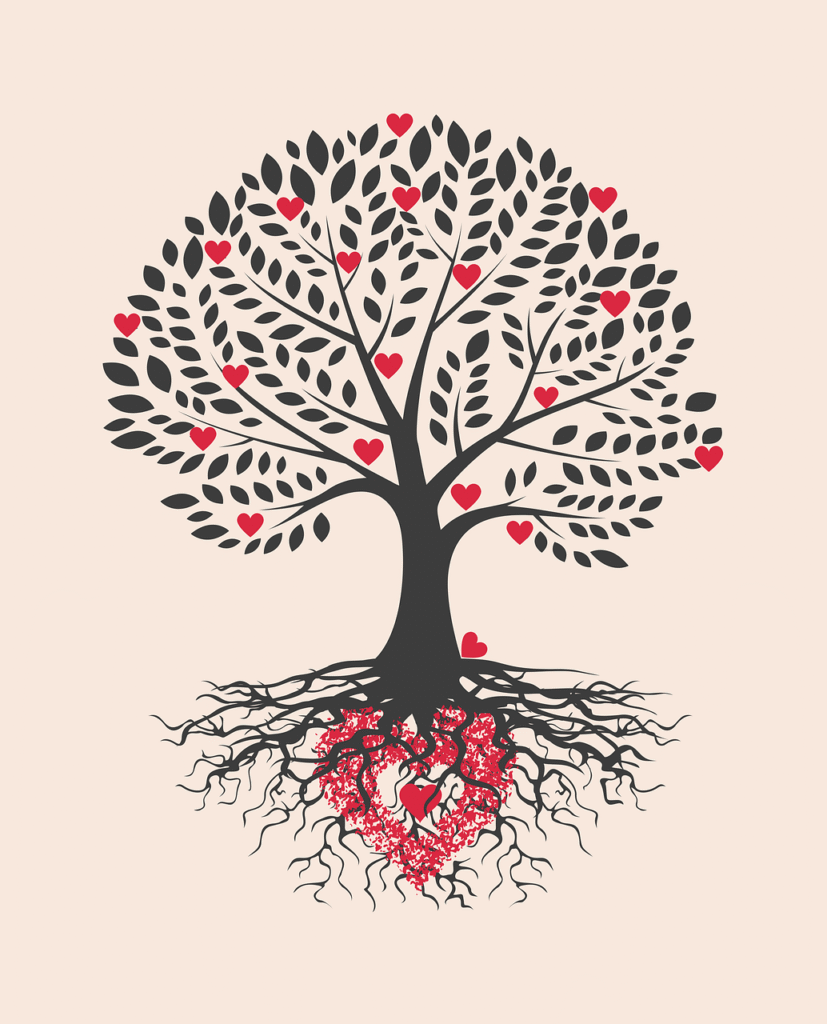 love, nature, harvest, drawing, tree of life, heart, plants, tree, who sows love, to harvest